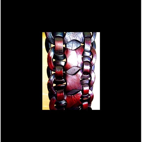New Rare & Unique Women\'s High Grade Genuine Top Grain Leather Burgundy Belt main image 11